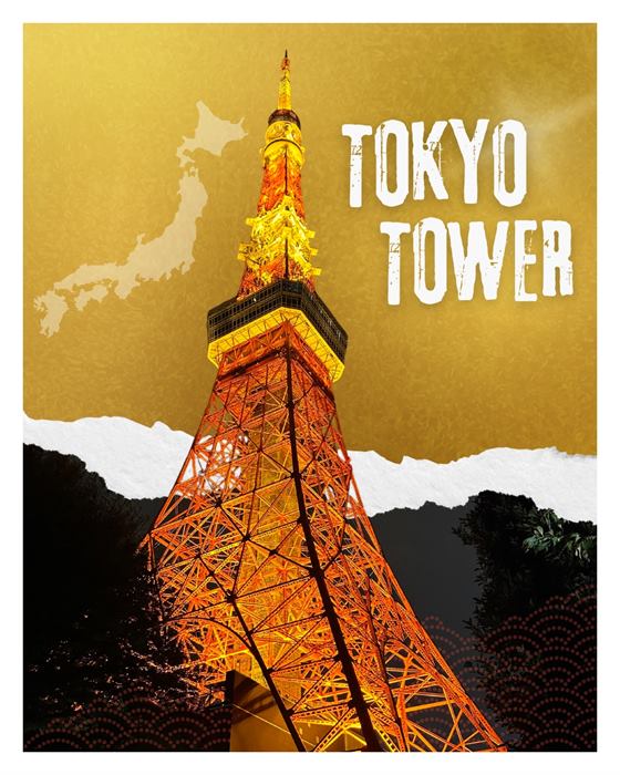 Tokyo Tower travel poster